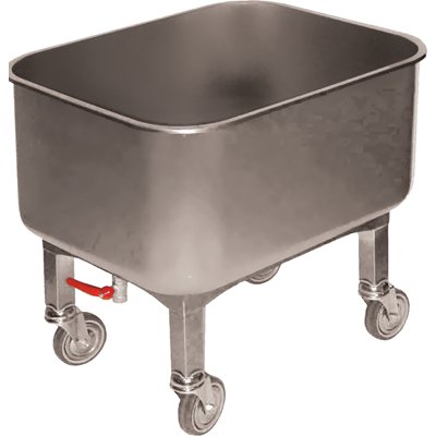 Inox Piave - Bowl with wheels 750x600x800 mm - Made in Italy - INO-IP0060 - Inox Piave