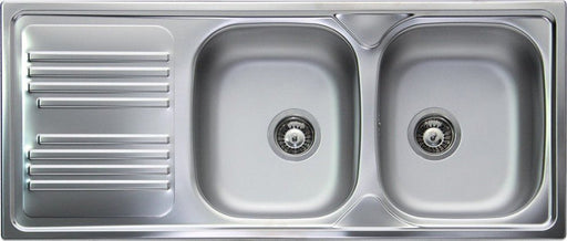 Inox Piave - Double bowl sink - right (190x70/60x50) - Made in Italy - INO-PR719265D - Inox Piave