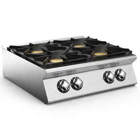 MARENO NC78G24 - Gas Range 4 Burners - Counter Top - MAR-CR0598010 - Mareno