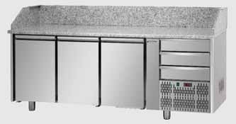 TECNODOM PZ03EKOC3 - 3 Doors Refrigerated Pizza Counter with 3 Drawers - Tecnodom